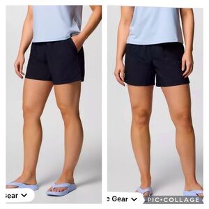 Columbia NWT Women Sandy River Short BLACK  Sz Large Nylon Omni Shade 5” inseam